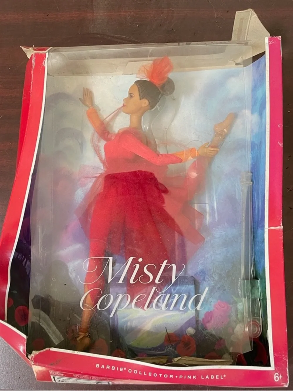 Barbie collector pink label Misty Copeland Red Ballet Costume with Tulle Skirt